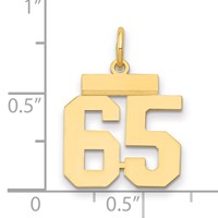 14K Small Polished Number 65 Charm view 2
