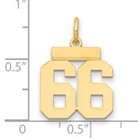 14K Small Polished Number 66 Charm view 2