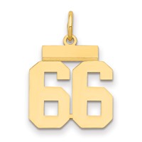 14K Small Polished Number 66 Charm view 1