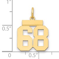 14K Small Polished Number 68 Charm view 2