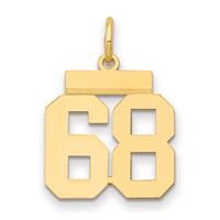 14K Small Polished Number 68 Charm view 1
