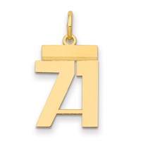 14K Yellow Gold Small Polished Number 71 Charm view 1