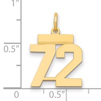 14K Small Polished Number 72 Charm view 2