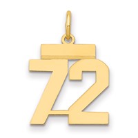 14K Small Polished Number 72 Charm view 1