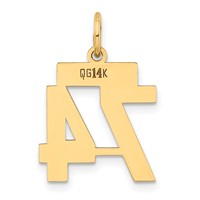 14K Small Polished Number 74 Charm view 3