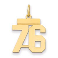 14K Yellow Gold Small Polished Number 76 Charm view 1