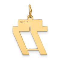 14K Yellow Gold Small Polished Number 77 Charm view 3