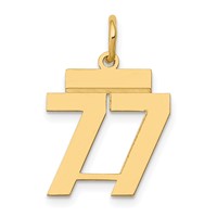 14K Yellow Gold Small Polished Number 77 Charm view 1