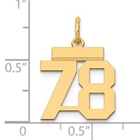 14K Yellow Gold Small Polished Number 78 Charm view 4