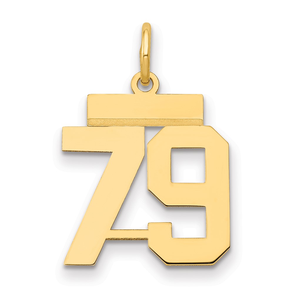 14K Yellow Gold Small Polished Number 79 Charm