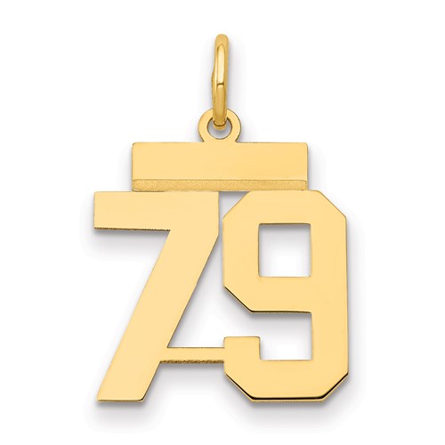 14K Yellow Gold Small Polished Number 79 Charm
