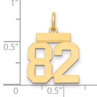 14K Small Polished Number 82 Charm view 2