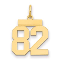 14K Small Polished Number 82 Charm view 1