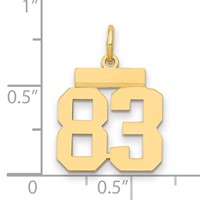 14K Small Polished Number 83 Charm view 2