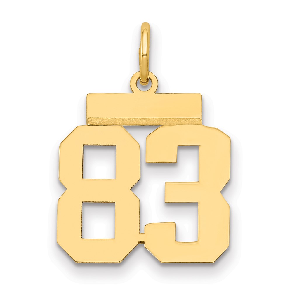 14K Small Polished Number 83 Charm