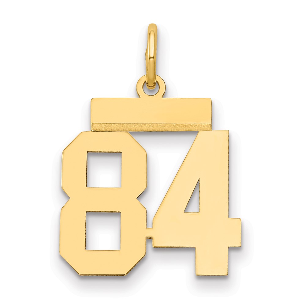 14K Yellow Gold Small Polished Number 84 Charm