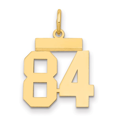 14K Yellow Gold Small Polished Number 84 Charm