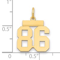 14K Yellow Gold Small Polished Number 86 Charm view 2