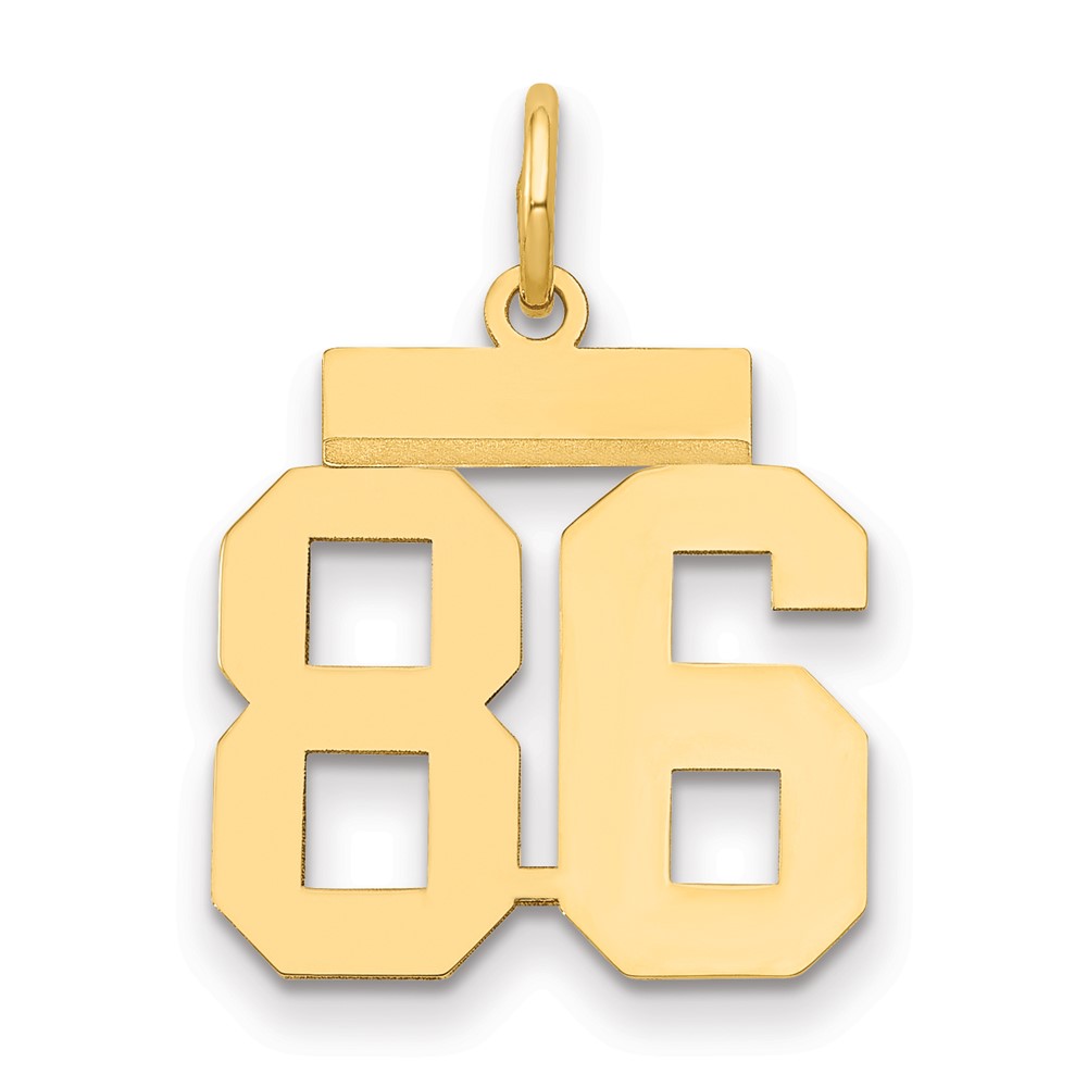 14K Yellow Gold Small Polished Number 86 Charm