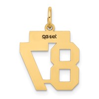 14K Yellow Gold Small Polished Number 87 Charm view 3