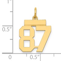 14K Yellow Gold Small Polished Number 87 Charm view 4