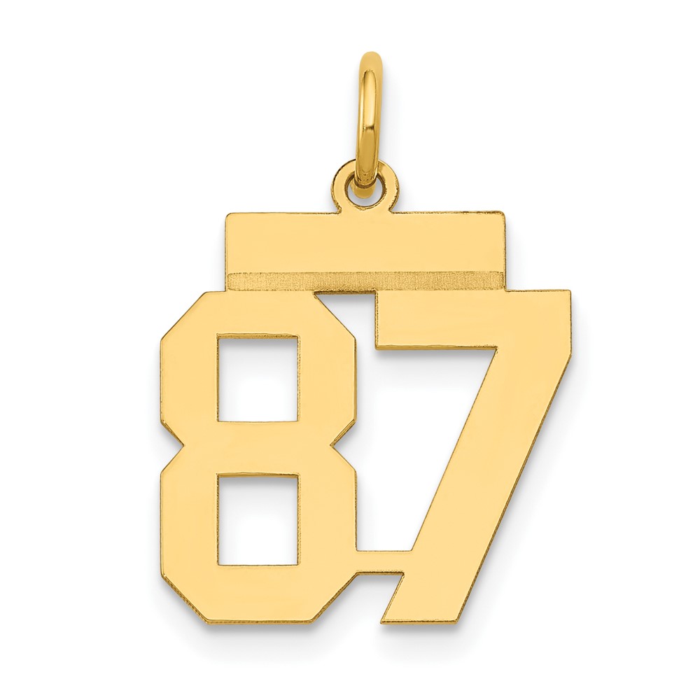 14K Yellow Gold Small Polished Number 87 Charm