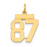 14K Yellow Gold Small Polished Number 87 Charm view 1