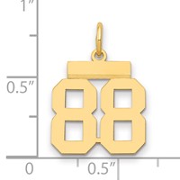 14K Yellow Gold Small Polished Number 88 Charm view 2
