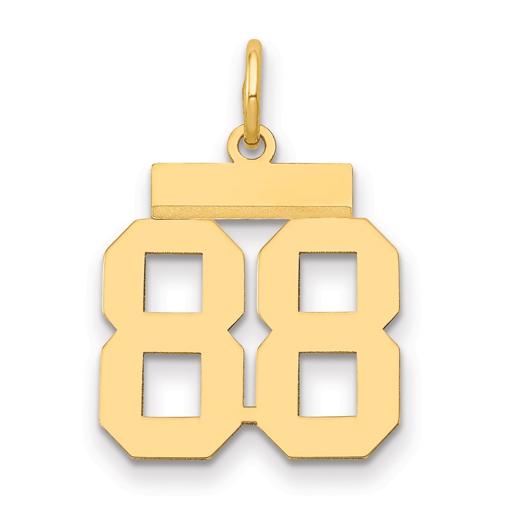 14K Yellow Gold Small Polished Number 88 Charm