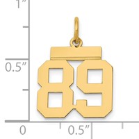 14K Small Polished Number 89 Charm view 3
