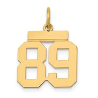 14K Small Polished Number 89 Charm view 1