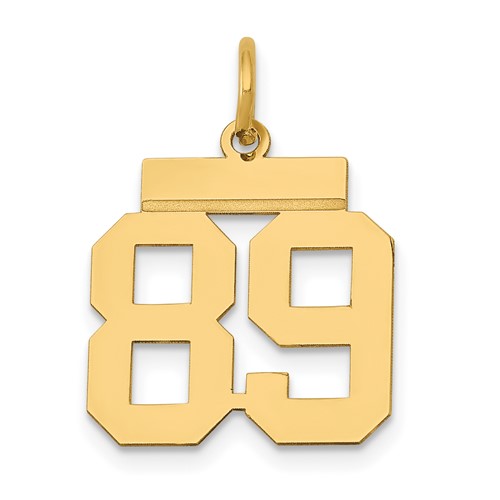 14K Yellow Gold Small Polished Number 89 Charm