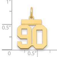 14K Yellow Gold Small Polished Number 90 Charm view 2