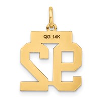 14K Yellow Gold Small Polished Number 92 Charm view 3