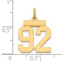 14K Yellow Gold Small Polished Number 92 Charm view 4