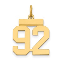 14K Yellow Gold Small Polished Number 92 Charm view 1