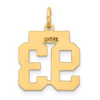 14K Yellow Gold Small Polished Number 93 Charm view 3