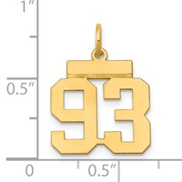 14K Yellow Gold Small Polished Number 93 Charm view 4