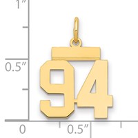 14K Yellow Gold Small Polished Number 94 Charm view 2