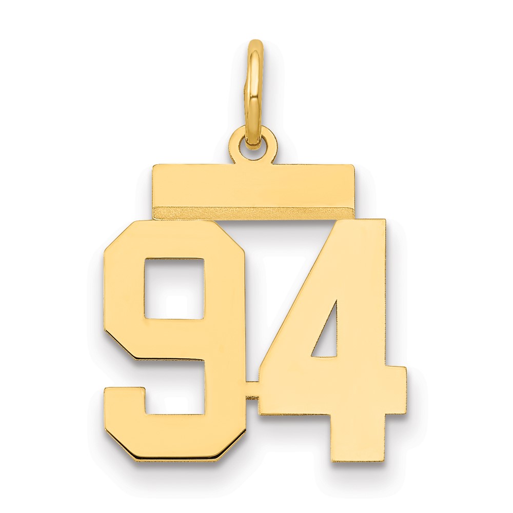 14K Yellow Gold Small Polished Number 94 Charm