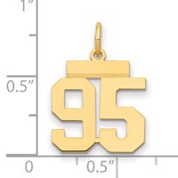 14K Yellow Gold Small Polished Number 95 Charm view 2