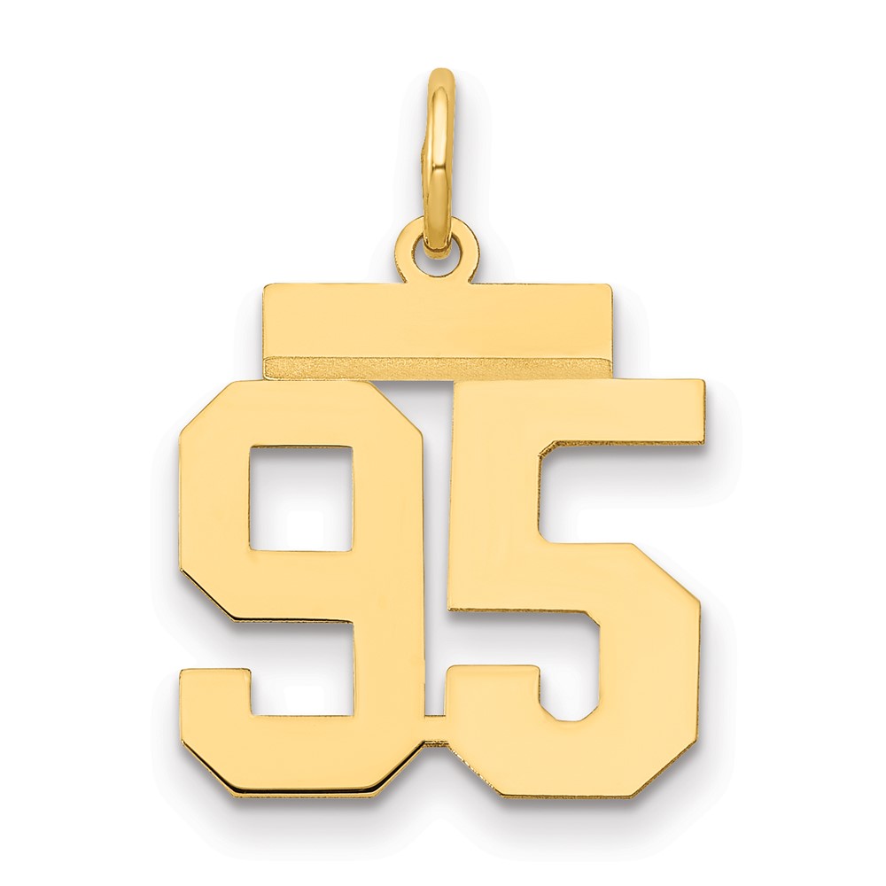 14K Yellow Gold Small Polished Number 95 Charm