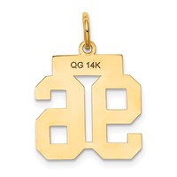 14K Yellow Gold Small Polished Number 96 Charm view 3