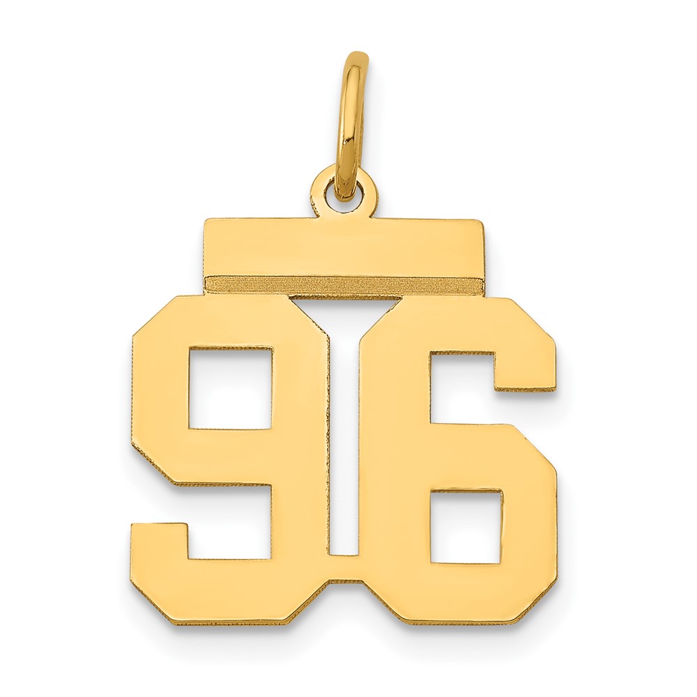 14K Yellow Gold Small Polished Number 96 Charm