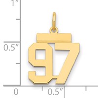 14K Small Polished Number 97 Charm view 2