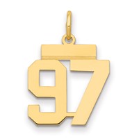 14K Small Polished Number 97 Charm view 1