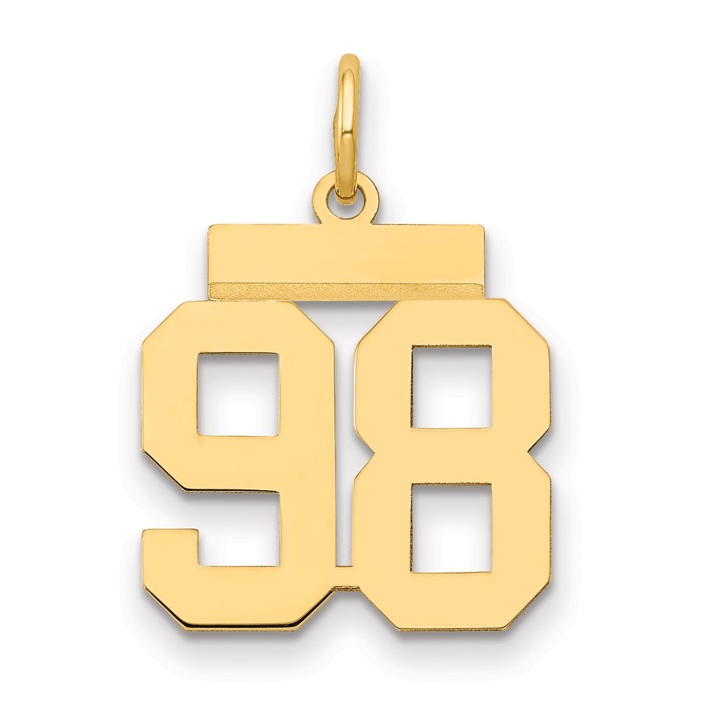 14K Yellow Gold Small Polished Number 98 Charm