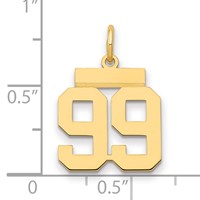 14K Small Polished Number 99 Charm view 2