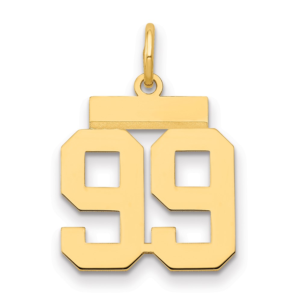14K Small Polished Number 99 Charm