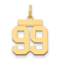 14K Small Polished Number 99 Charm view 1